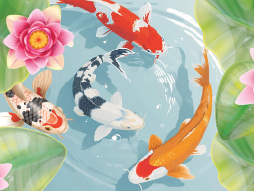 Koi Fish Pond — игра слияния на холостом ходу